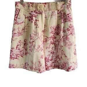 Chris Kellogg Palm Beach Highrise Shorts sz 6 Vintage 90s FrenchToile De Jouy
